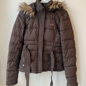 Hollister Brown Puffer Coat